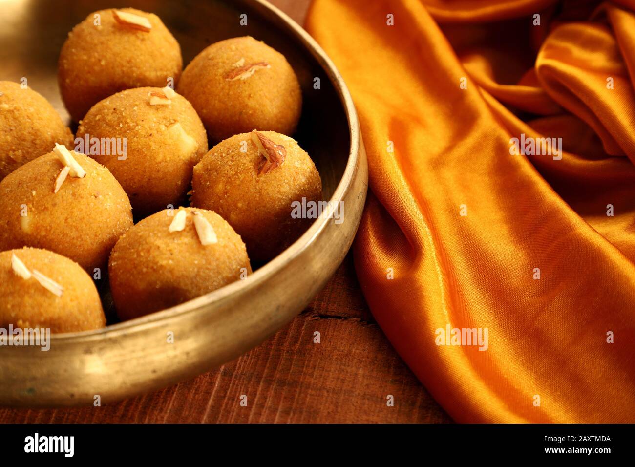 Traditional Indian Round Ball Shaped Sweet Made from Gram Flour Stock