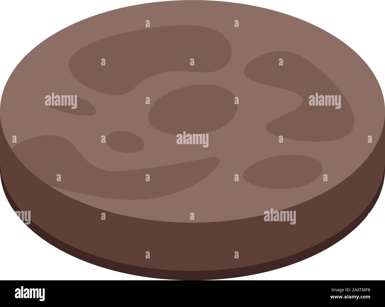 Brown burger bun icon, isometric style Stock Vector