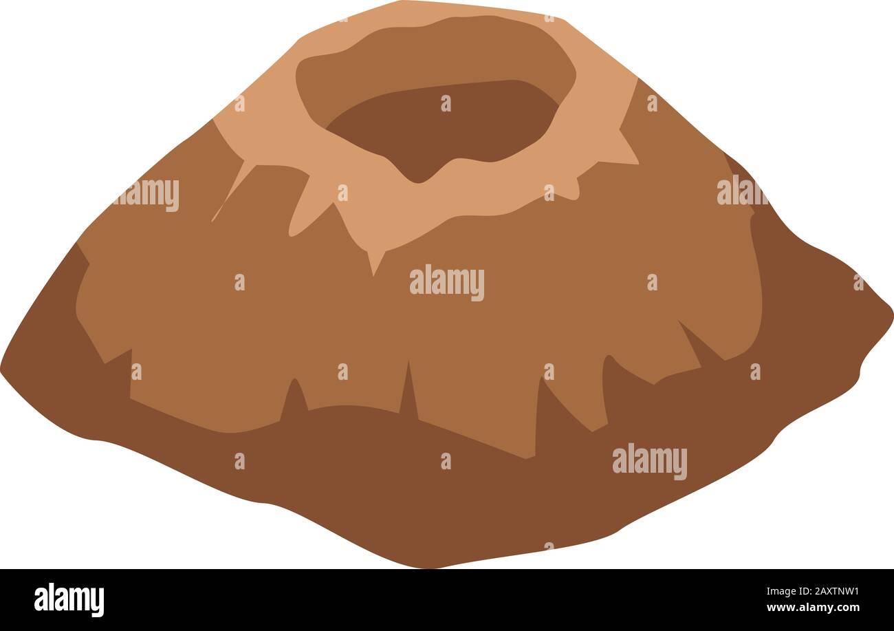 Erupted volcano icon, isometric style Stock Vector