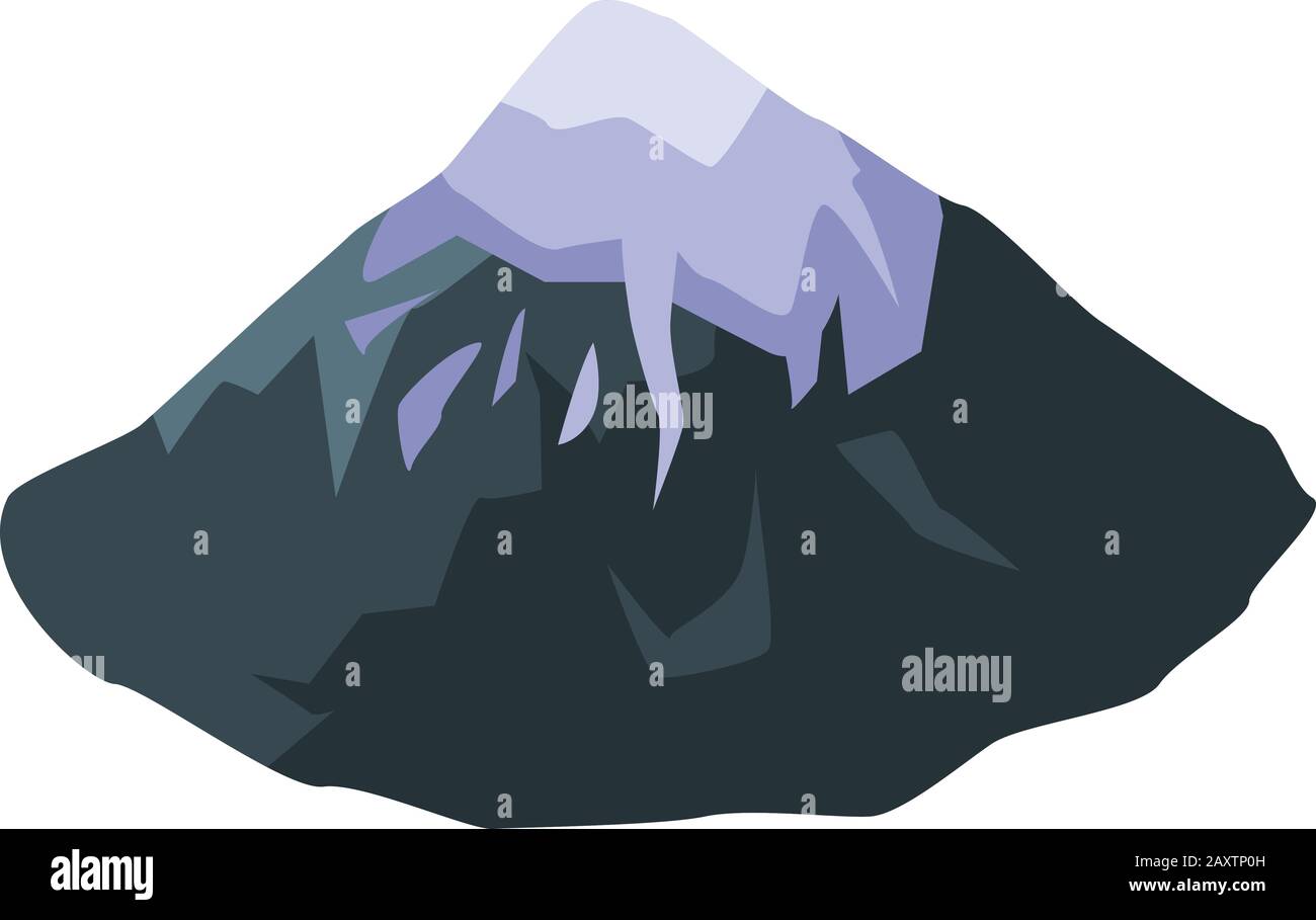 Hill volcano icon, isometric style Stock Vector