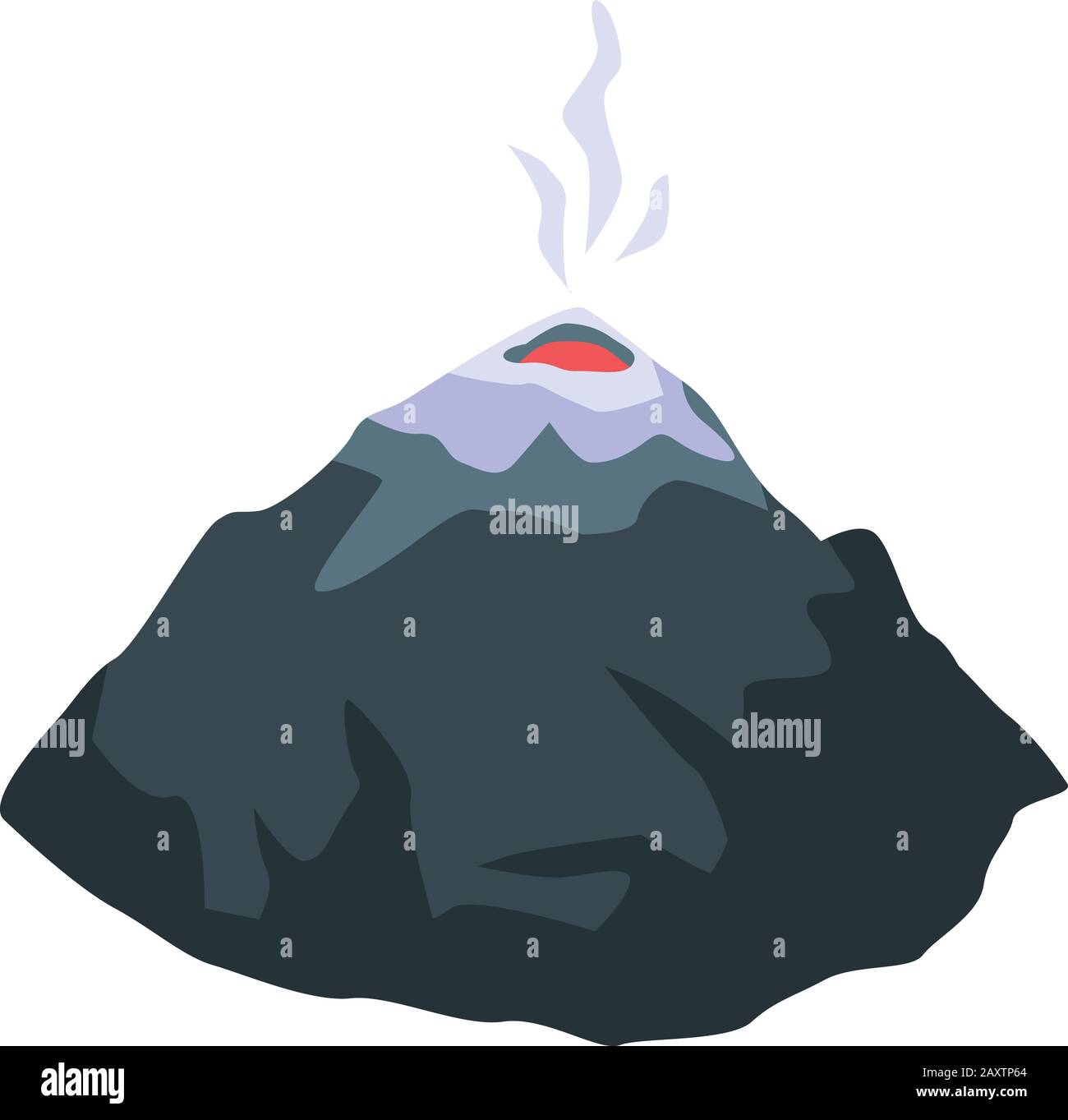 Burning volcano icon, isometric style Stock Vector