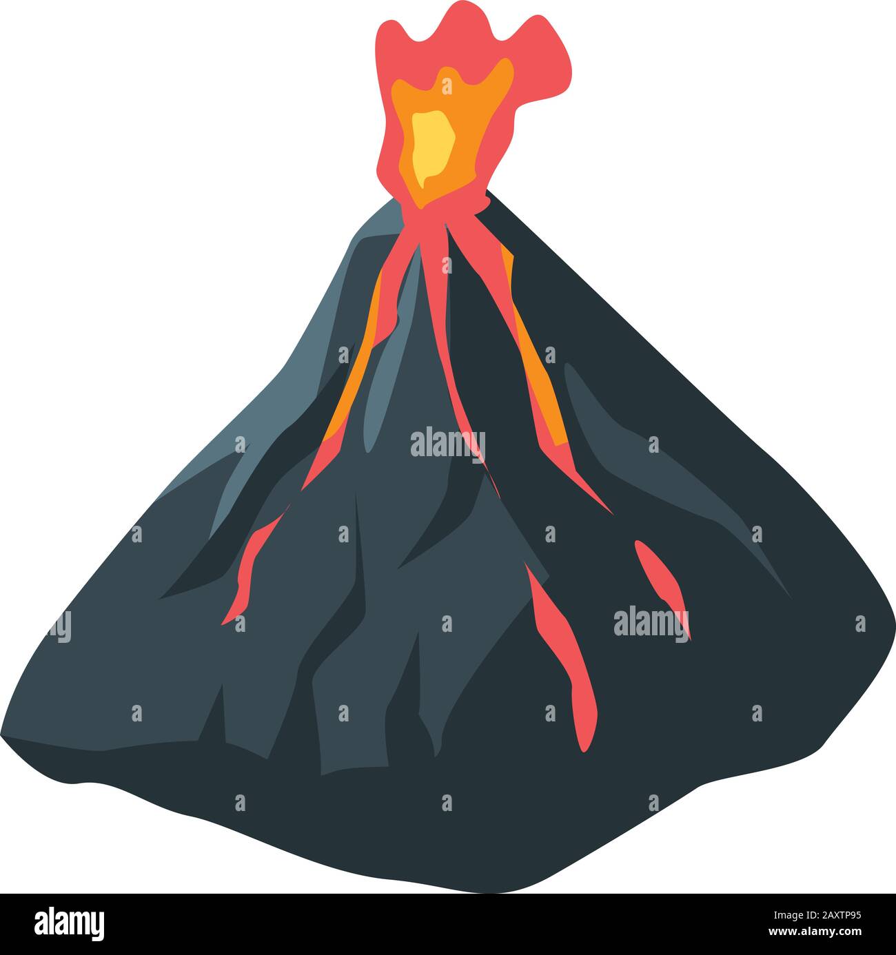 Island volcano icon, isometric style Stock Vector