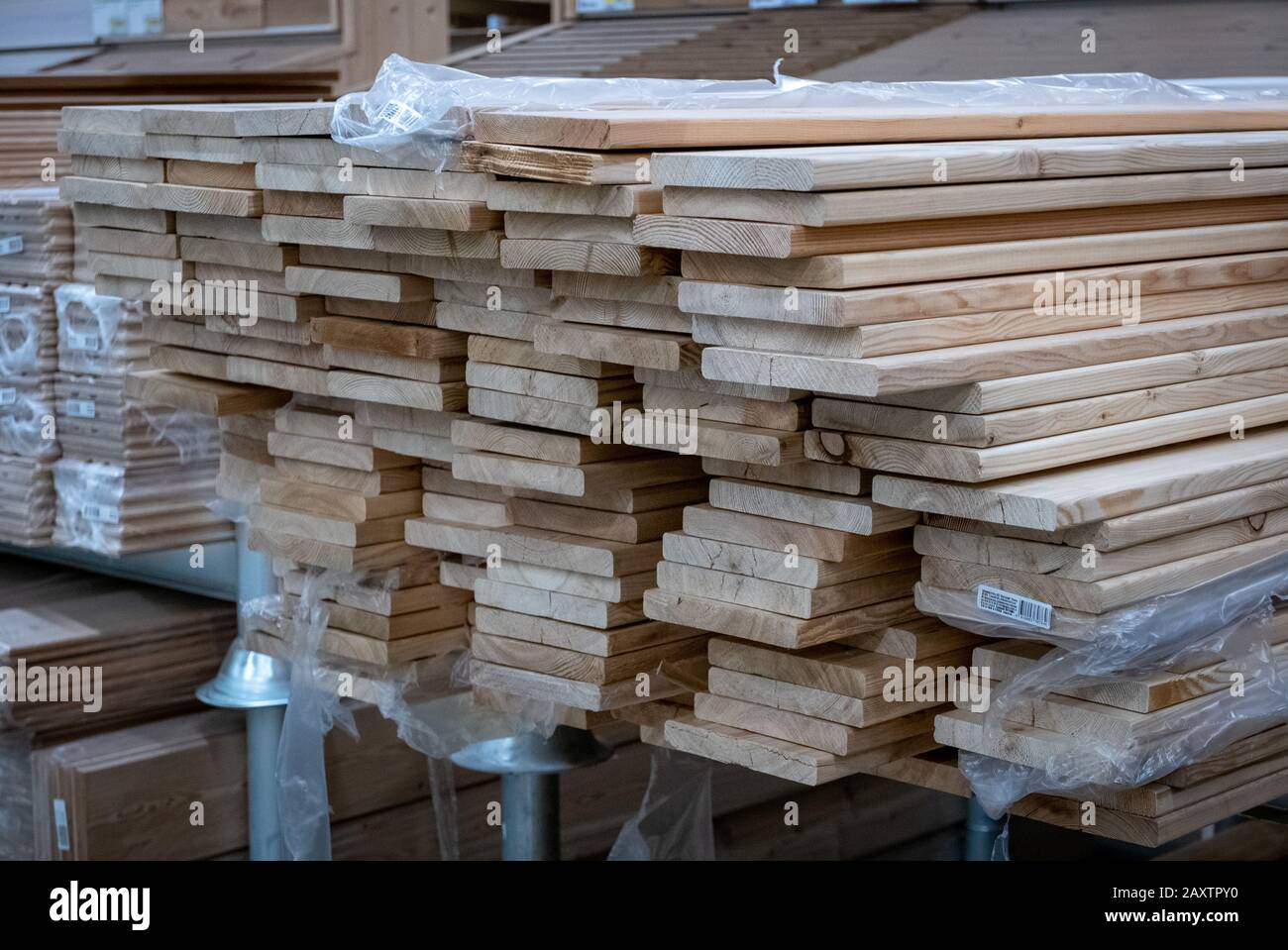 Wooden planks at the carpentry market Stock Photo Alamy