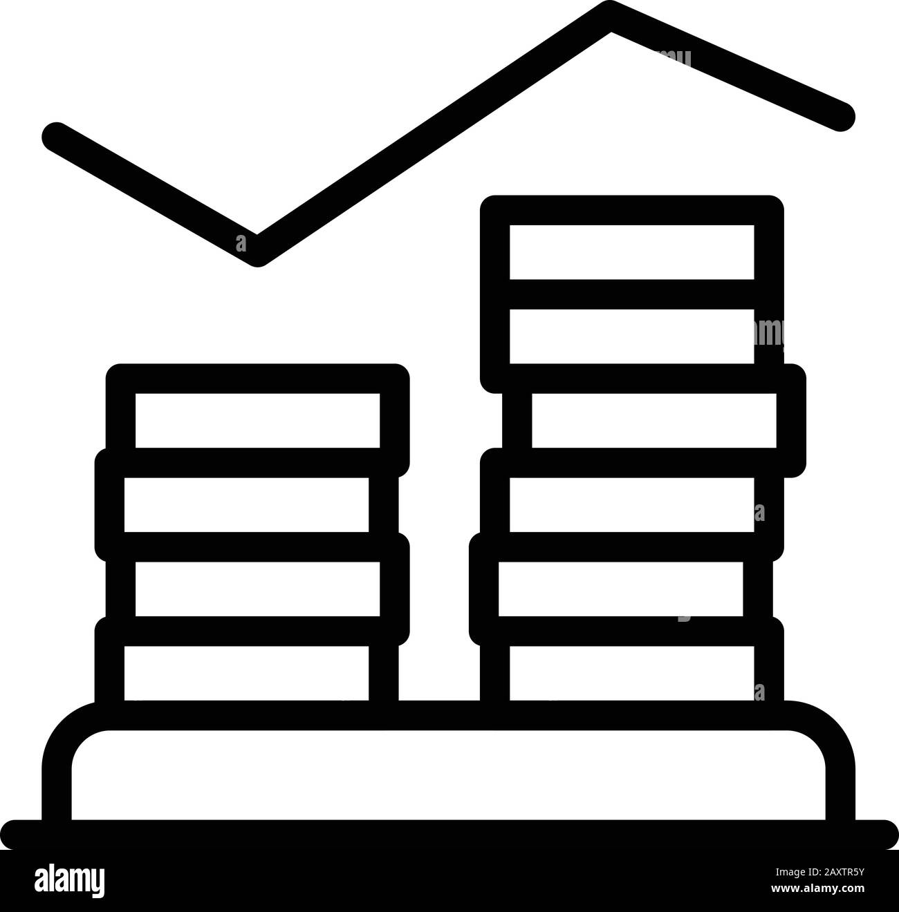 Coin stack graph icon, outline style Stock Vector Image & Art - Alamy