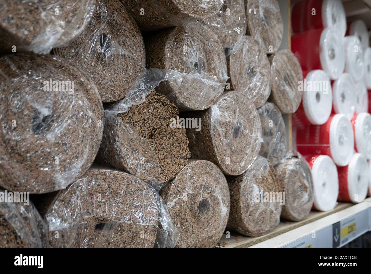 Cork Underlayment Rolls For The Laminate Flooring In A Shop Stock