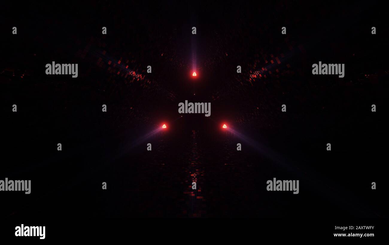 Neon laser lights in a triangular shape with a black background Stock ...