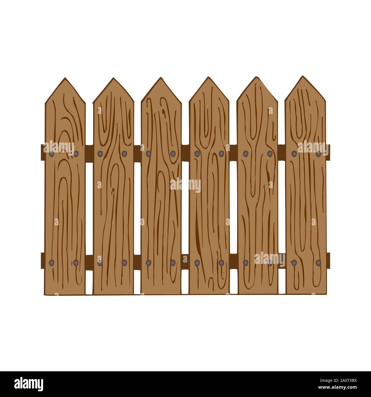Wooden fence isolated on white background vector Stock Vector