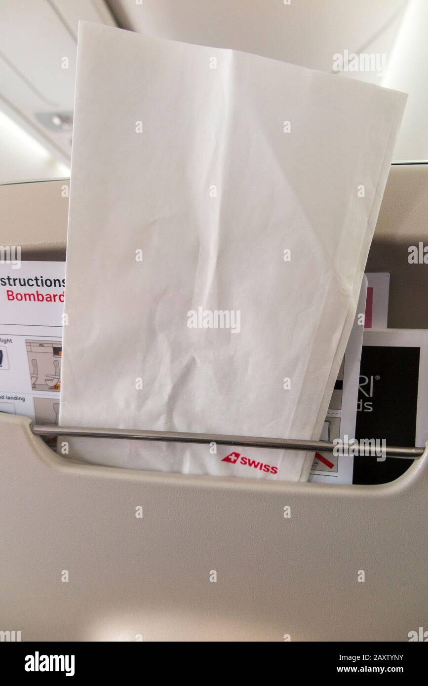 Sick / travel motion sickness bag for safe collection / holding of