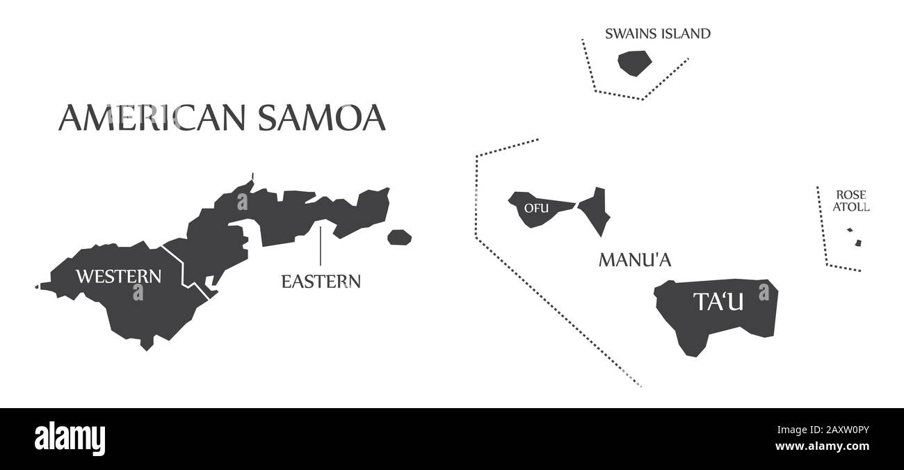 American Samoa islands map labels black Stock Vector Image & Art Alamy