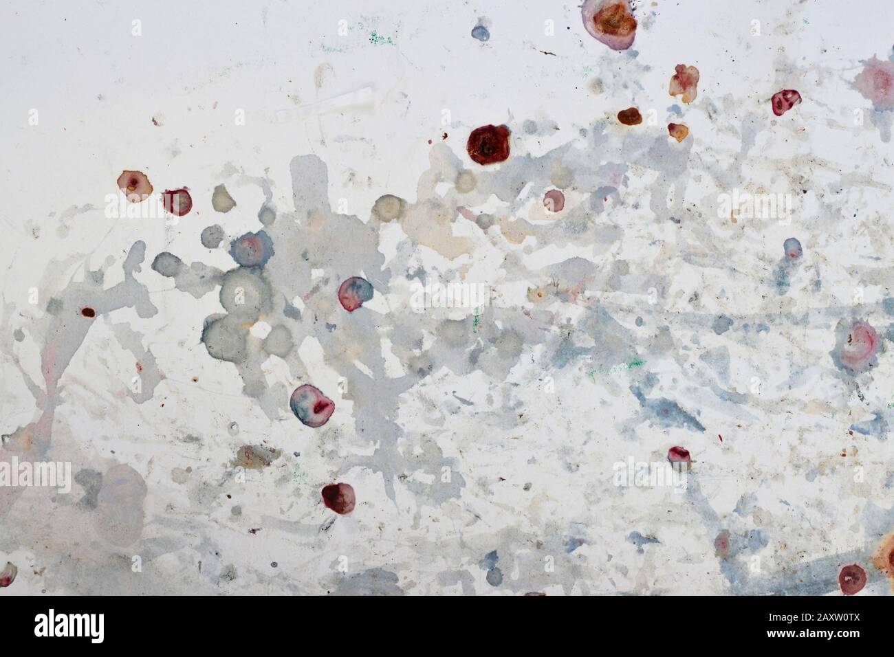 white abstract background with colorful blurry spots Stock Photo