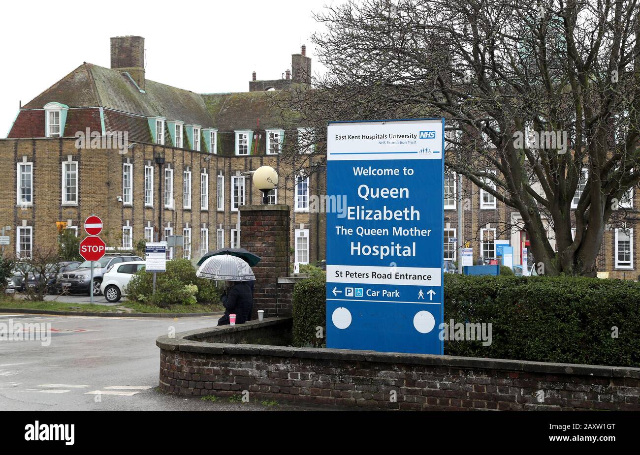 A view of the Queen Elizabeth the Queen Mother (QEQM) Hospital in