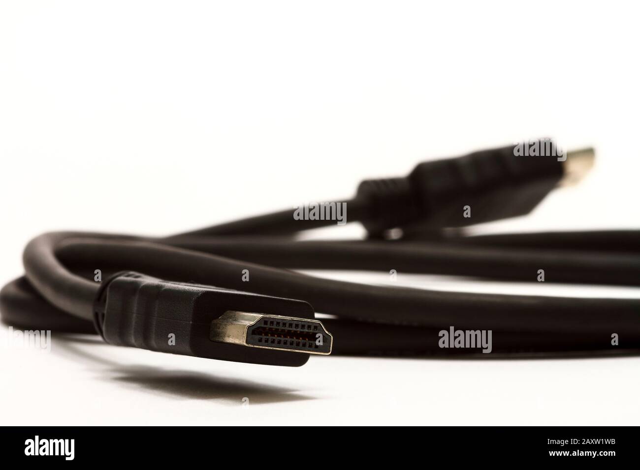 High defination hdtv digital interface television hdmi cable Stock Photo