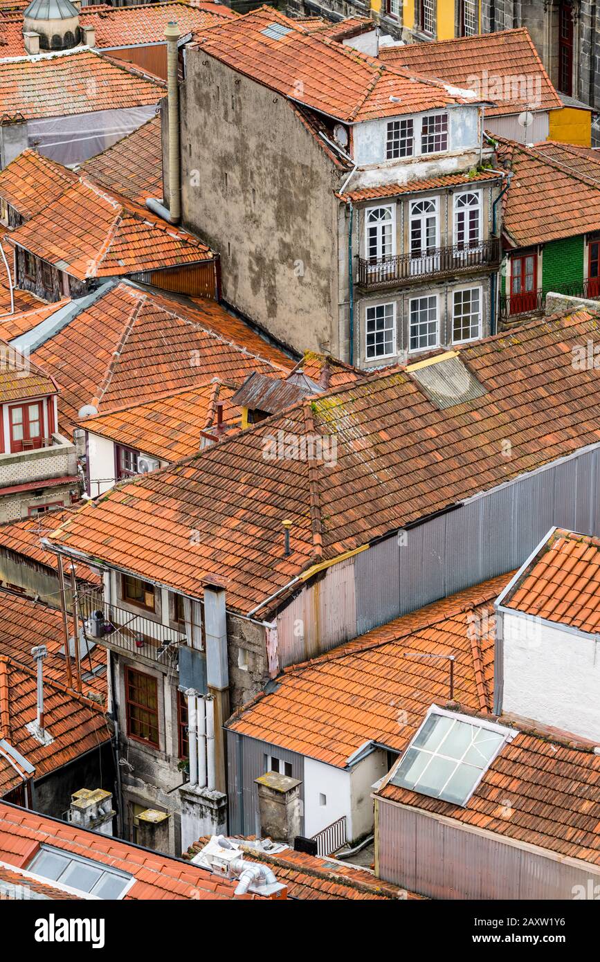 Panoramic views of Porto old center Stock Photo