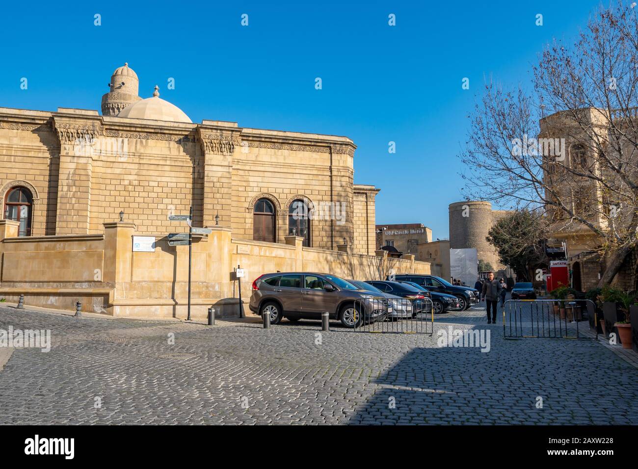 Baku, Azerbaijan 27 January 2020 - Mosque of Heydar cuma mascidi. Stock Photo