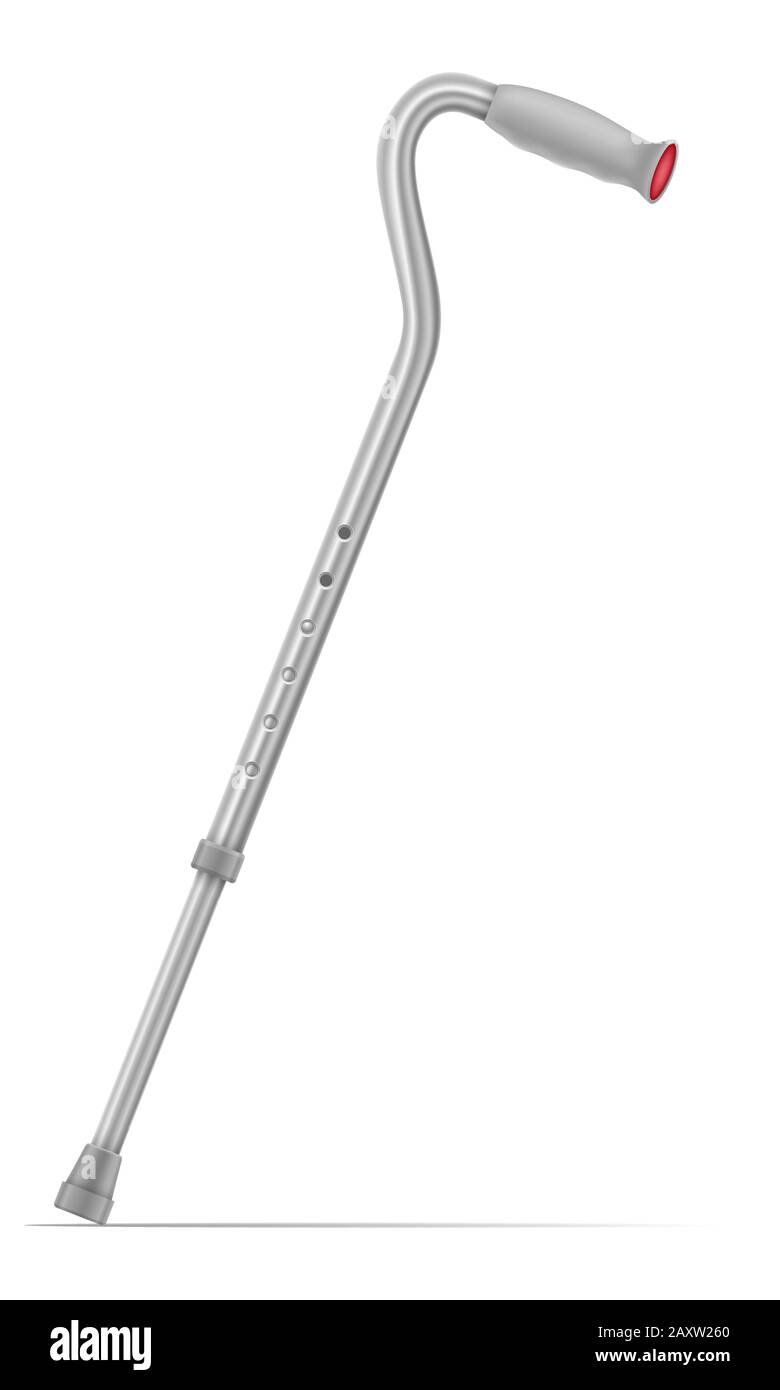 medical telescopic stick crutches vector illustration isolated on white background Stock Vector