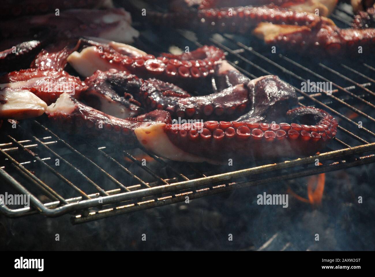 Okapi Cooked Octopus being cooked Stock Photo - Alamy