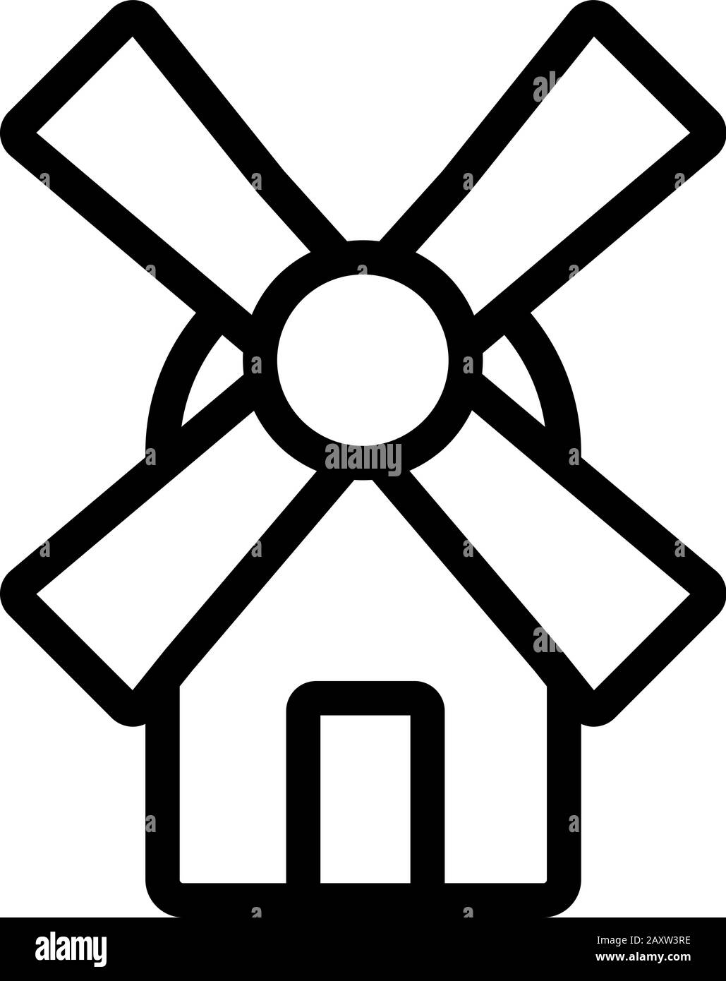 windmill icon vector. Isolated contour symbol illustration Stock Vector ...