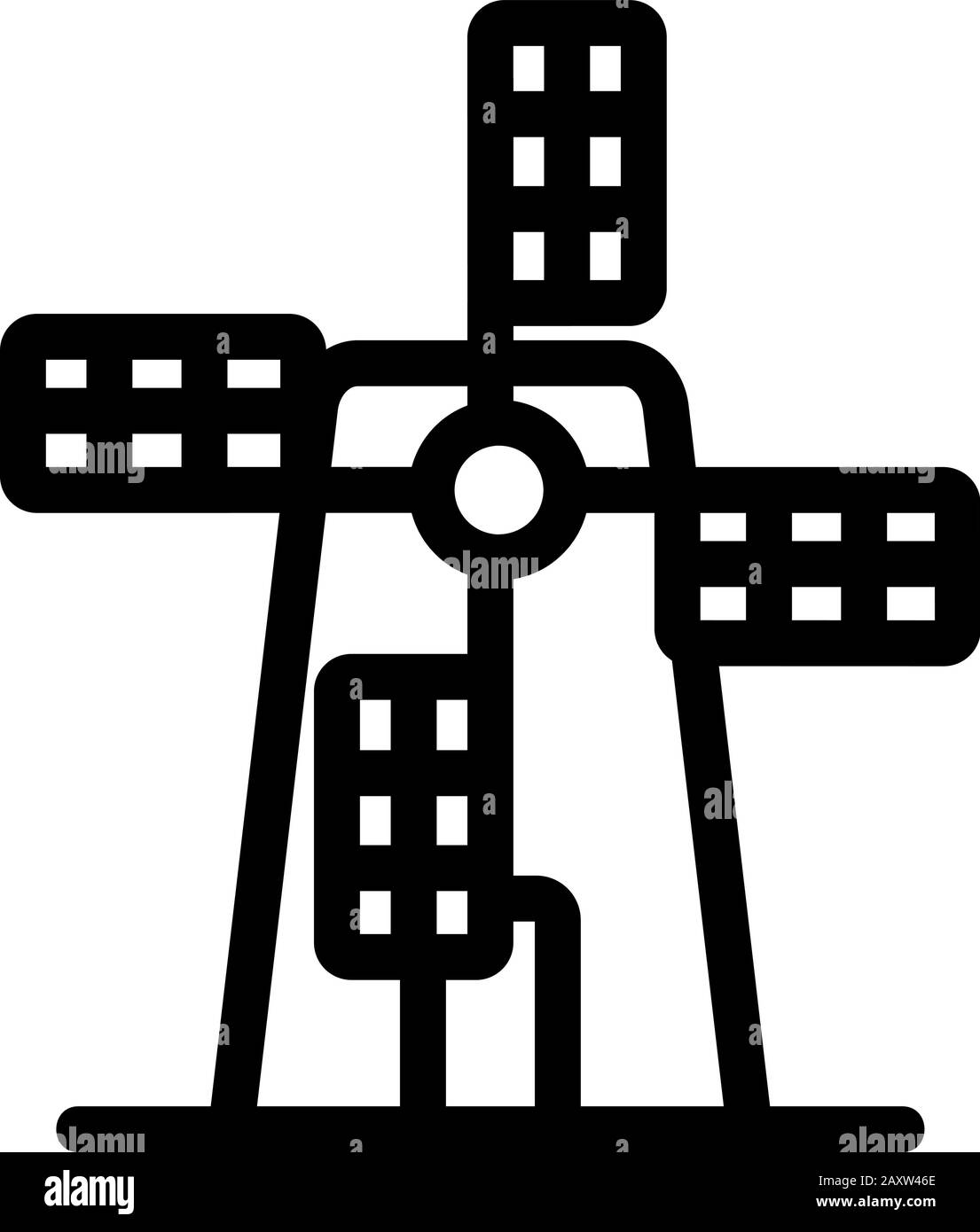 windmill icon vector. Isolated contour symbol illustration Stock Vector ...