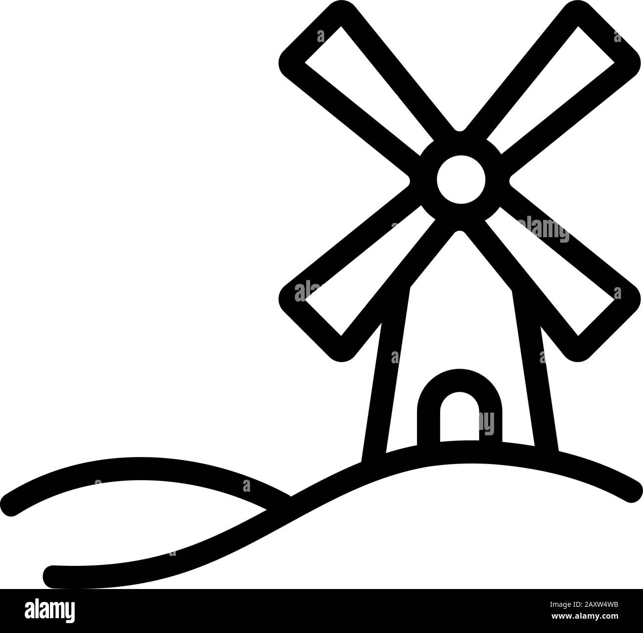 windmill icon vector. Isolated contour symbol illustration Stock Vector ...