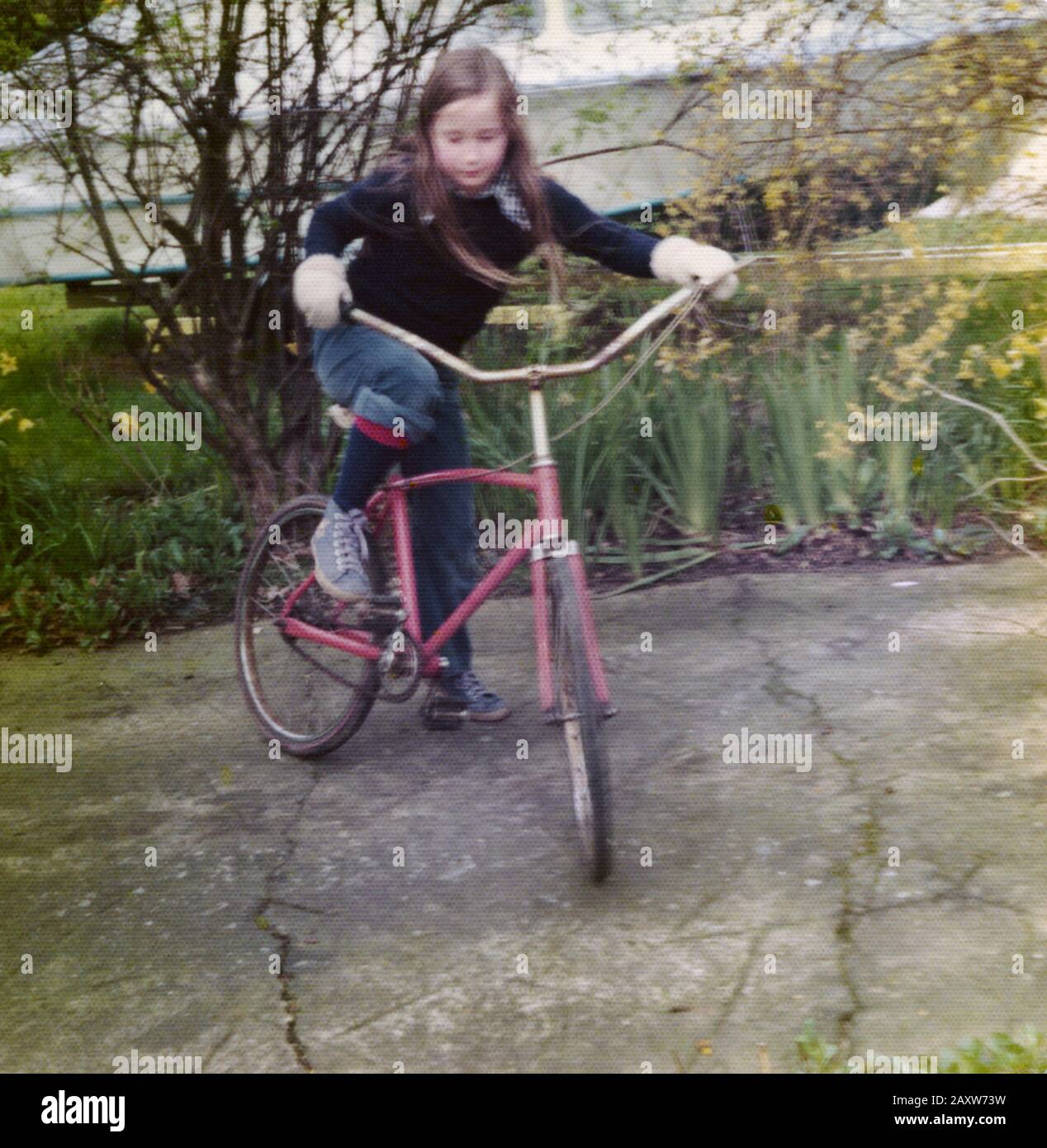 1970s girl riding a bicycle hires stock photography and images Alamy