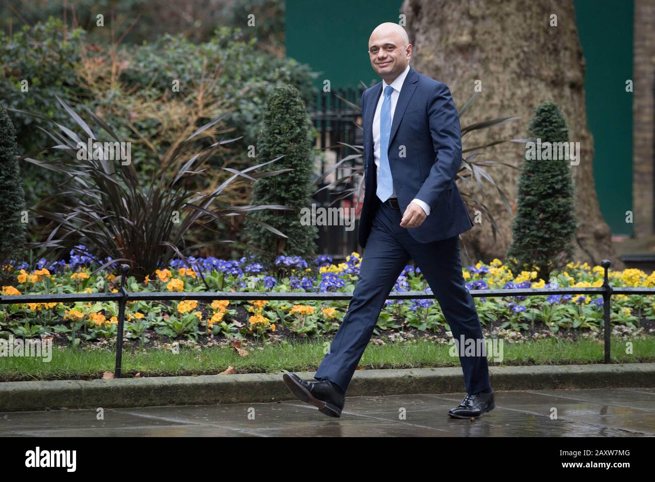 Sajid Javid arriving in Downing Street, London, he has dramatically quit as chancellor after Boris Johnson ordered him to fire his closest aides. Stock Photo