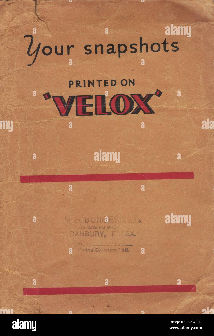 Velox Film Wallet Stock Photo