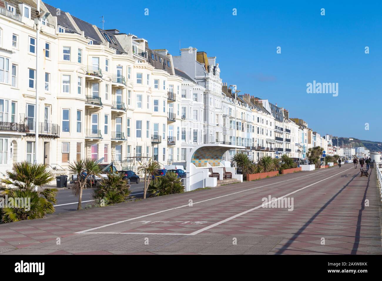 Row of seafront victorian houses, hastings, east sussex, uk Stock Photo