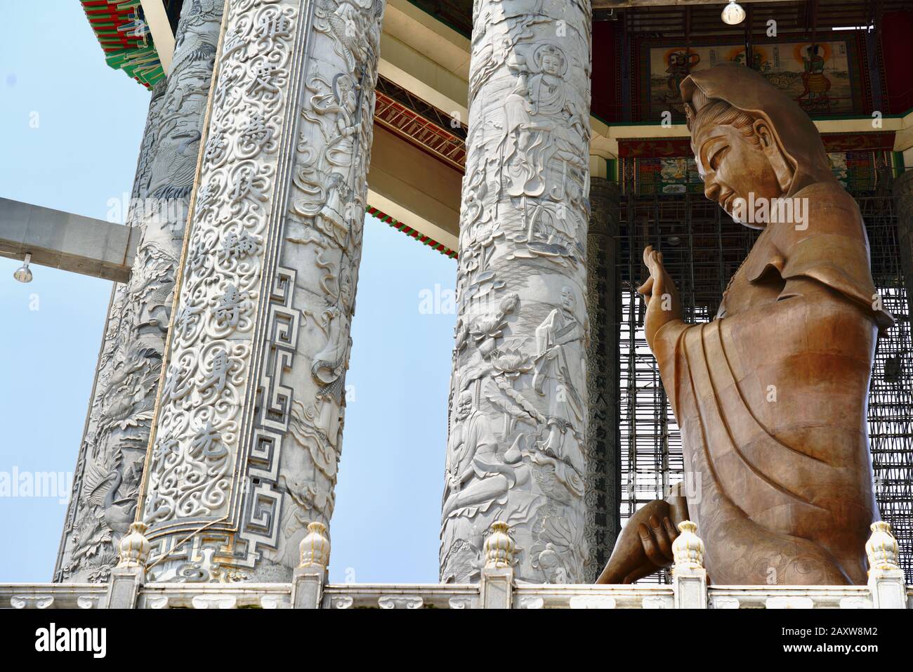 Statue of Guanyin (Goddess of Mercy) at Kek Lok Si Temple in Air Itam, Penang, Malaysia Stock Photo