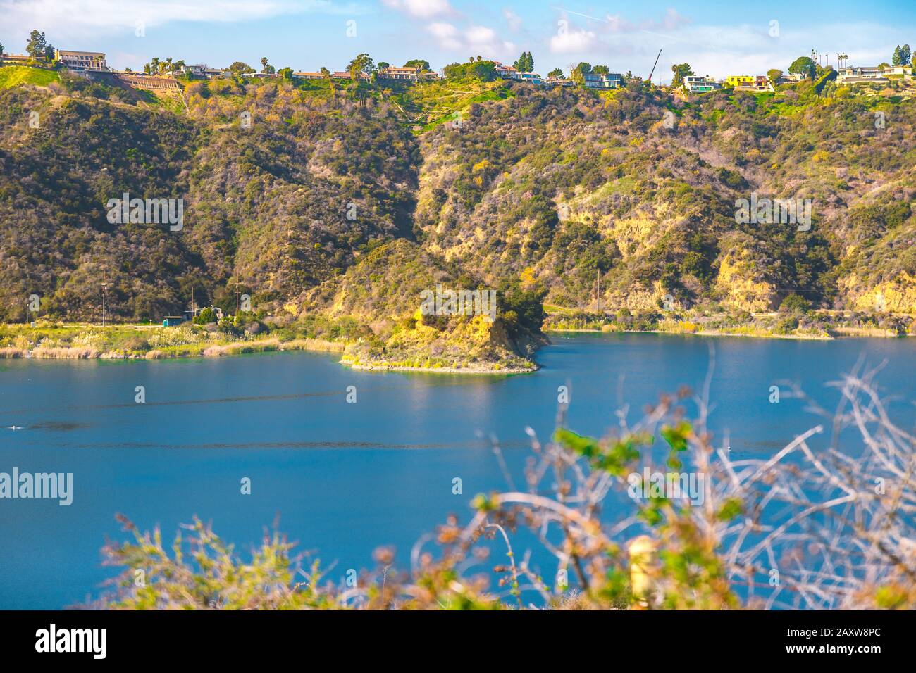 Hollywood Dam reservoir better known as hollywood lake los angeles