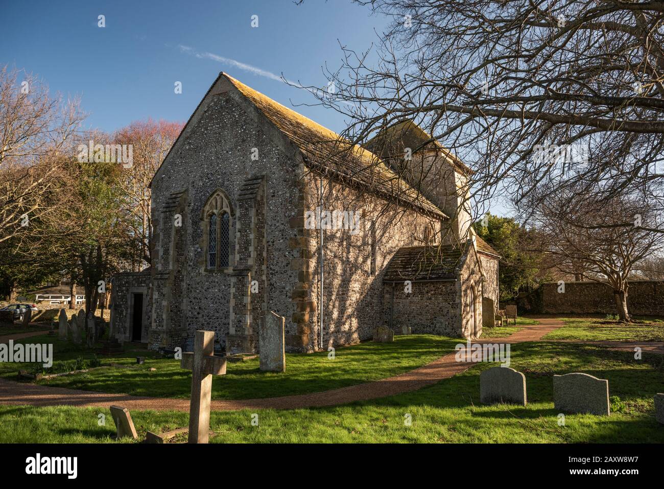 St. Julian's Parish Church at Kingston Buci between Shoreham-by-Sea and Southwick, West Sussex, UK Stock Photo