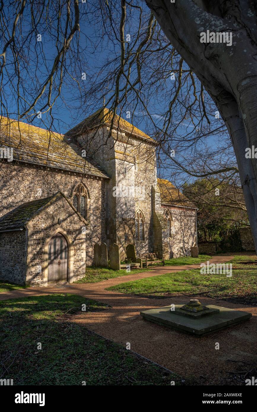 St. Julian's Parish Church at Kingston Buci between Shoreham-by-Sea and Southwick, West Sussex, UK Stock Photo