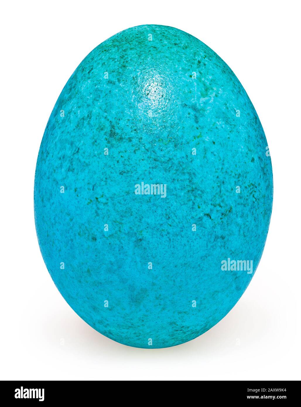Cyan easter egg isolated on white background Stock Photo
