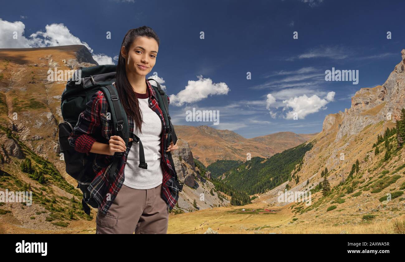 Young female hiker mountain hi-res stock photography and images - Alamy
