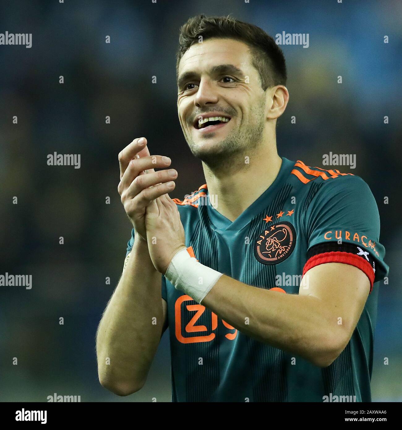 12 february 2020 Arnhem, The Netherlands Soccer Vitesse v Ajax Amsterdam  L-r: Dusan Tadic (captain) of Ajax Stock Photo