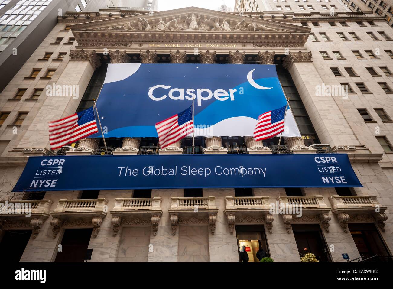 The New York Stock Exchange Is Decorated On Thursday February 6 2020 For The Initial Public Offering Of Casper The Online Mattress Purveyor Priced Their Ipo At The Low End Of Its