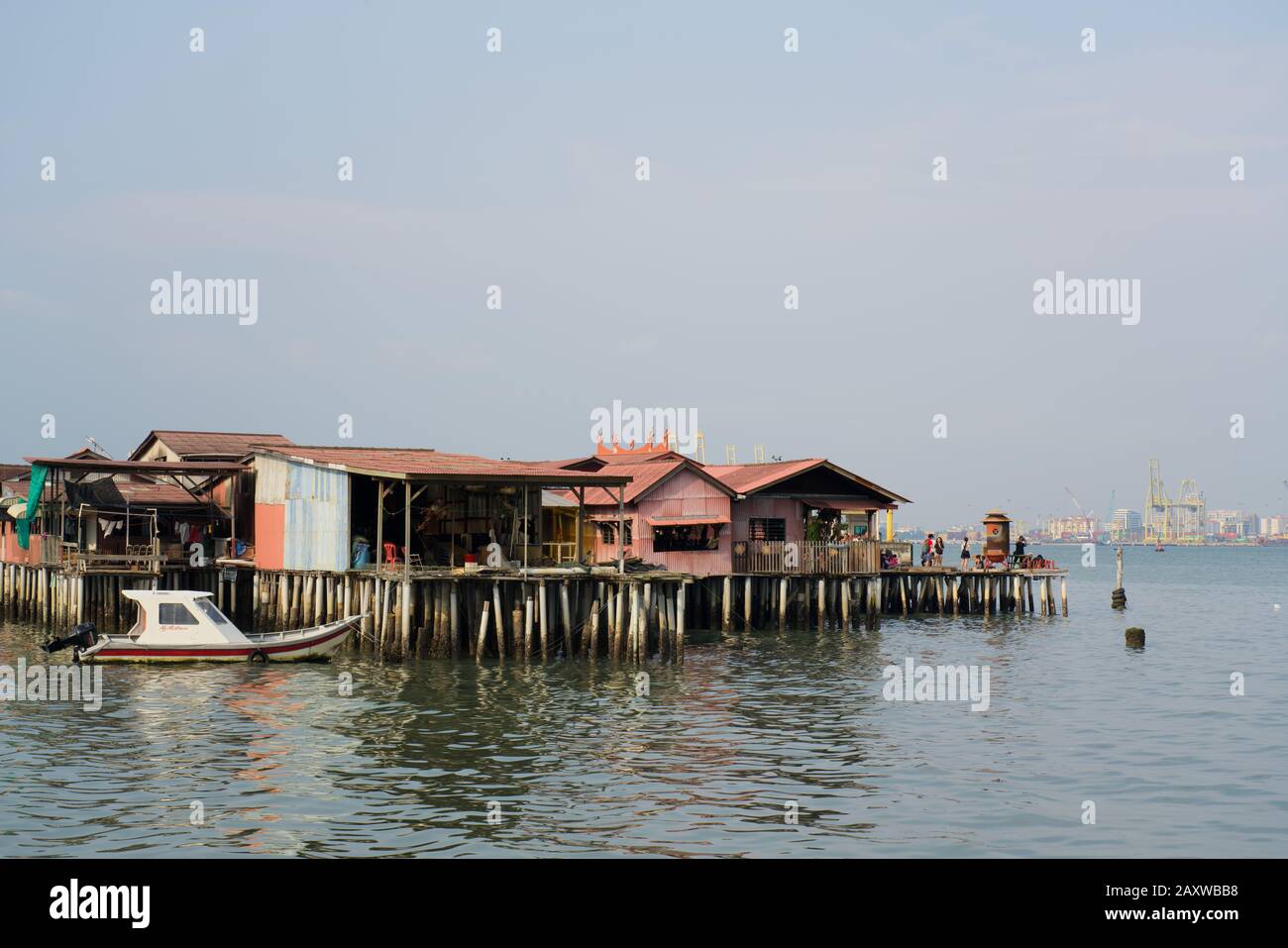 View of Chew Jetty from Tan Jetty, George Town, Penang, Malaysia Stock Photo