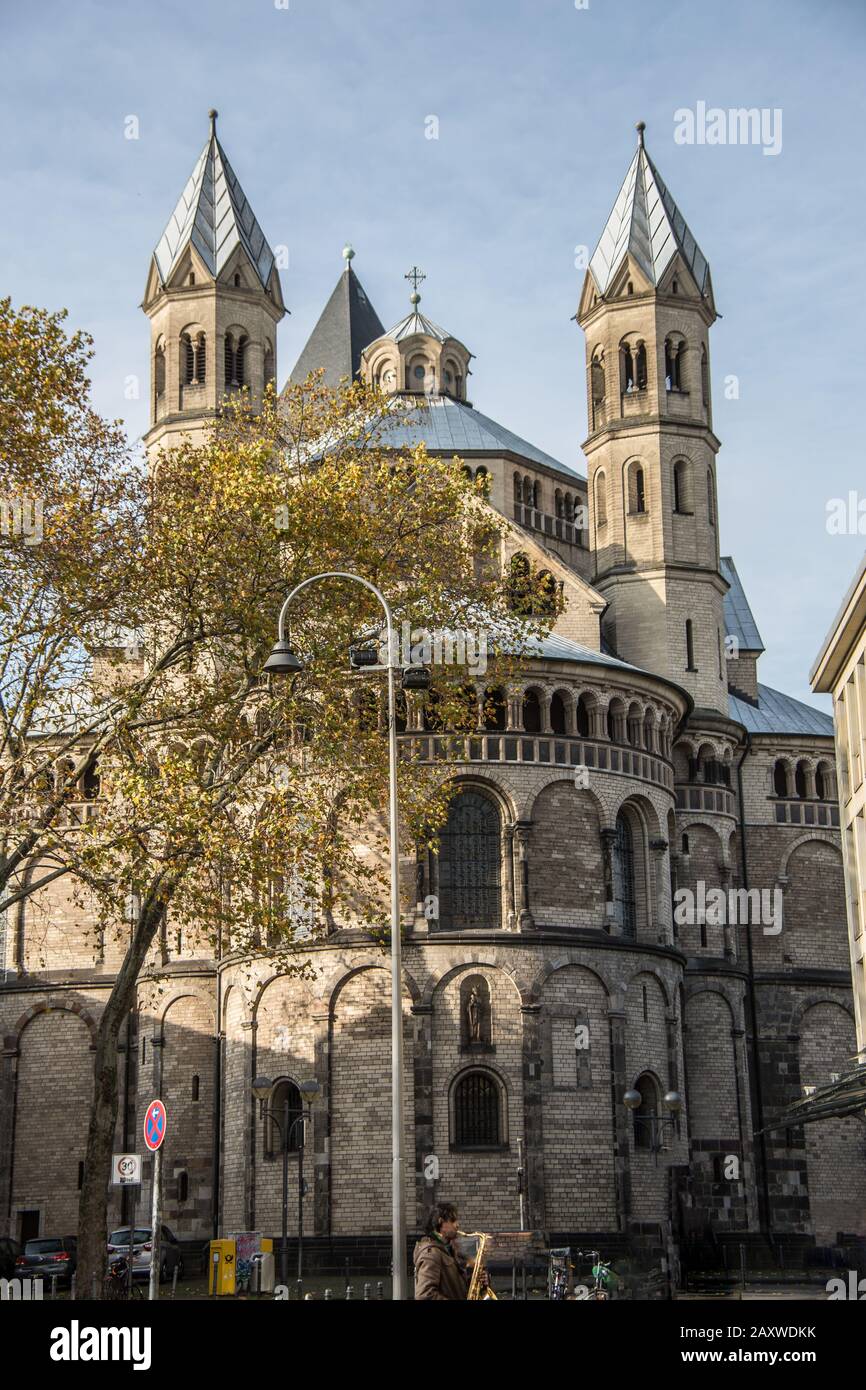Romanesque basilica in Cologne Stock Photo