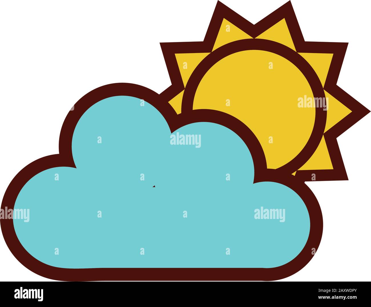 summer sun with cloud flat style icon Stock Vector Image & Art - Alamy
