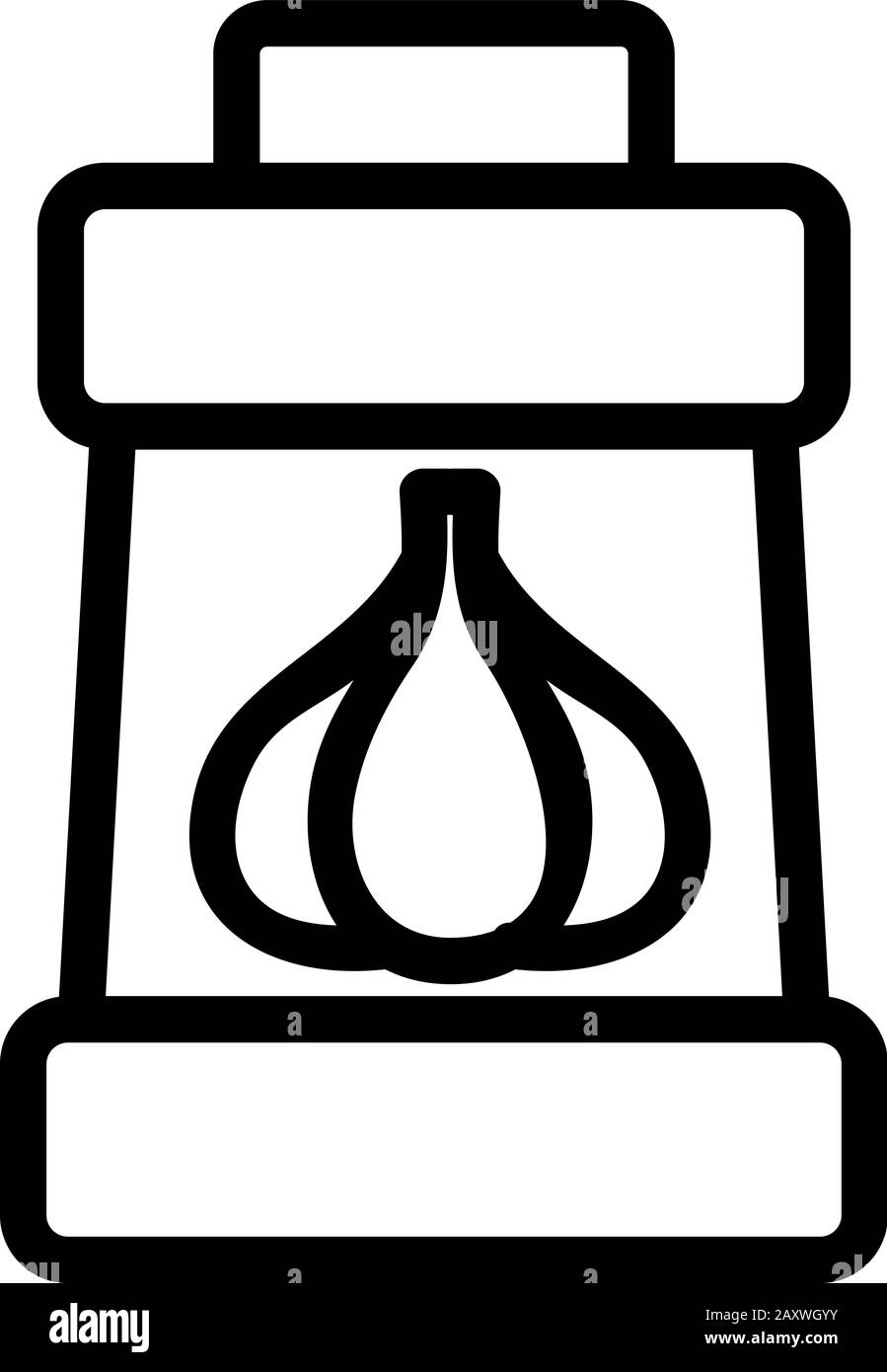 garlic icon vector. Isolated contour symbol illustration Stock Vector ...