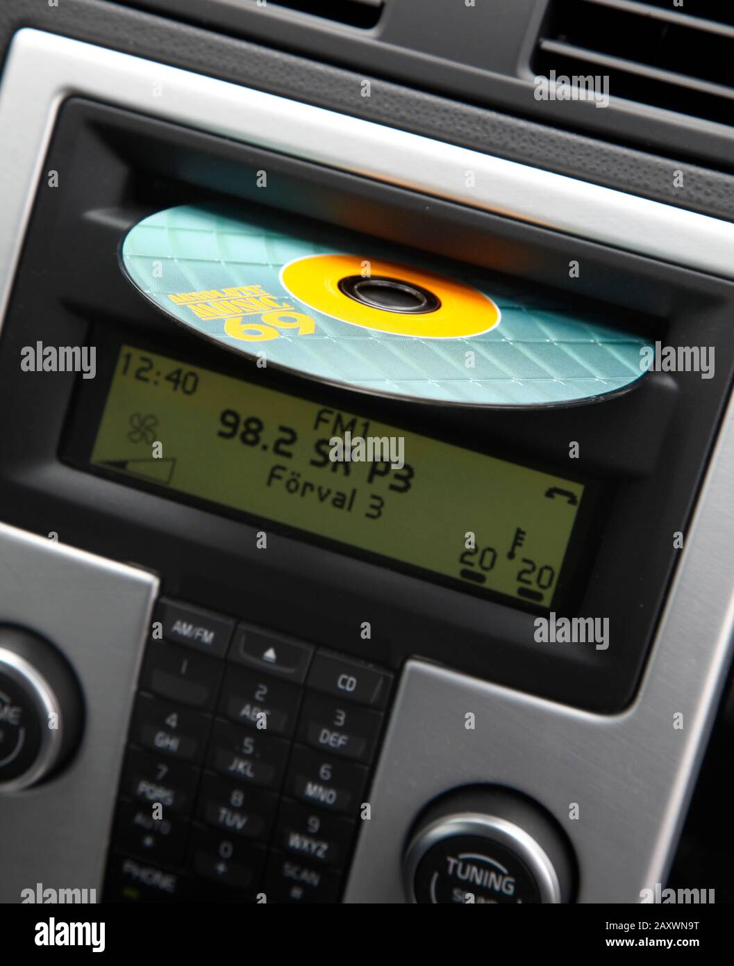 Motala, Sweden Car stereo with CD in a Volvo V50. Photo Jeppe Gustafsson  Stock Photo - Alamy