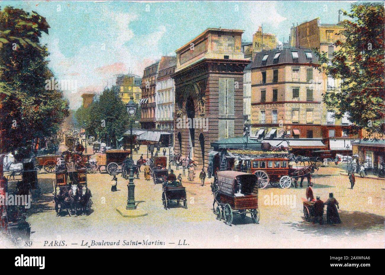 Boulevard SaintMartin, Paris, France circa 1900. After a contemporary postcard Stock Photo Alamy