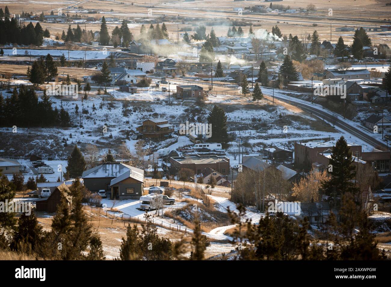 Thie rural town of Philipsburg, Montana. Stock Photo