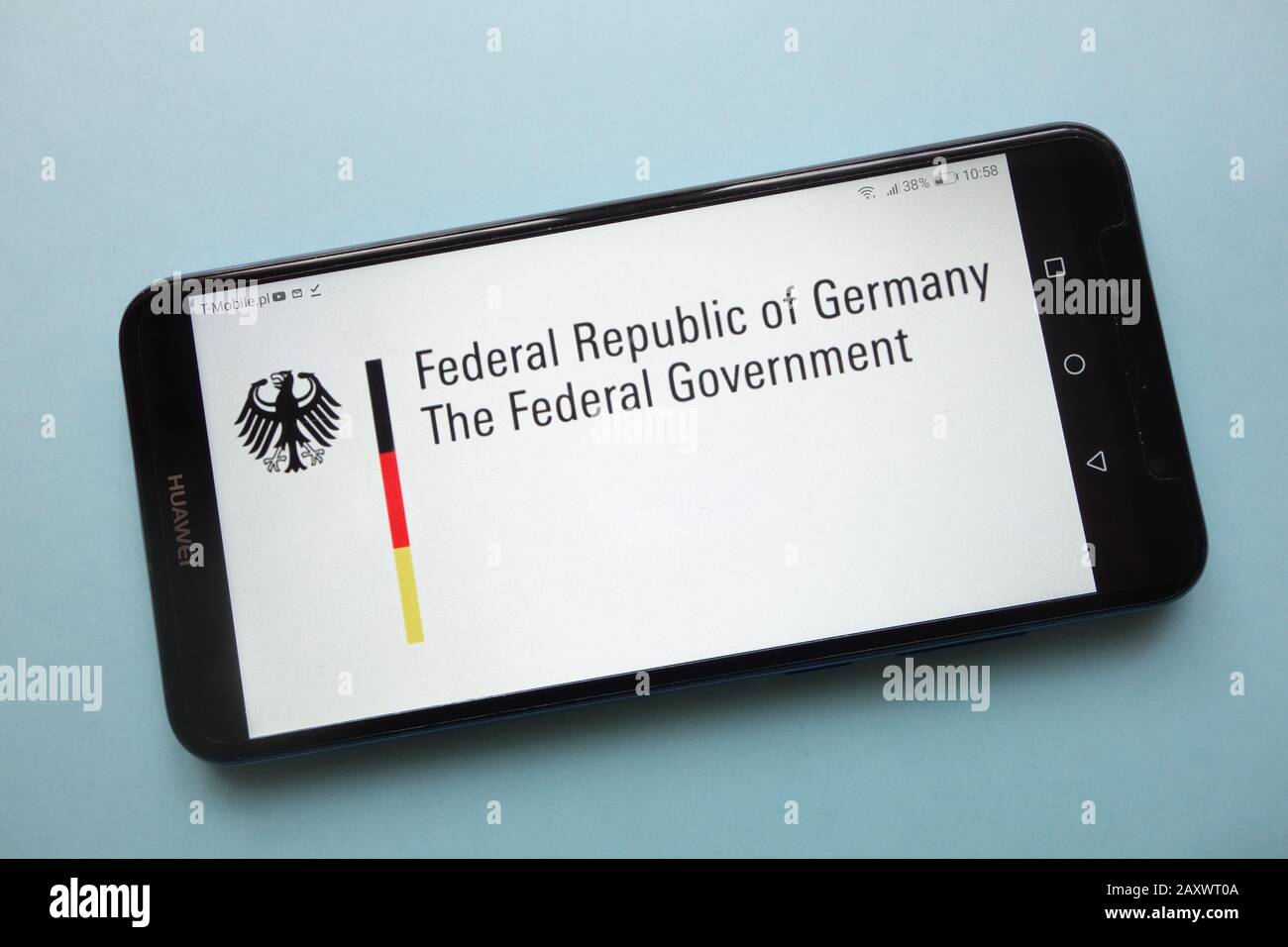 The Federal Government of Germany logo displayed on smartphone Stock Photo