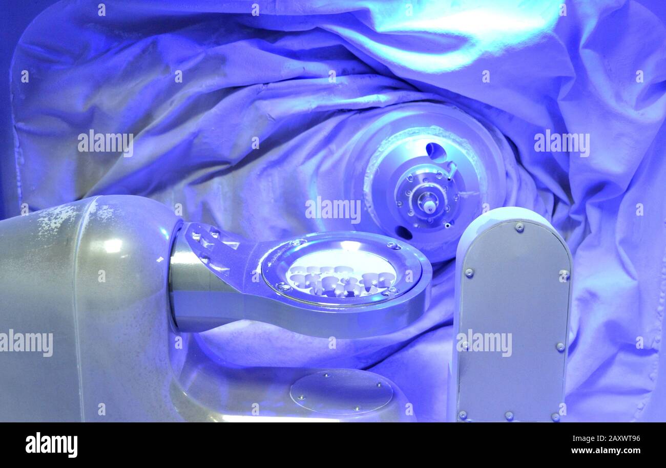 milling machine for cad cam close with a disk and a drill Stock Photo