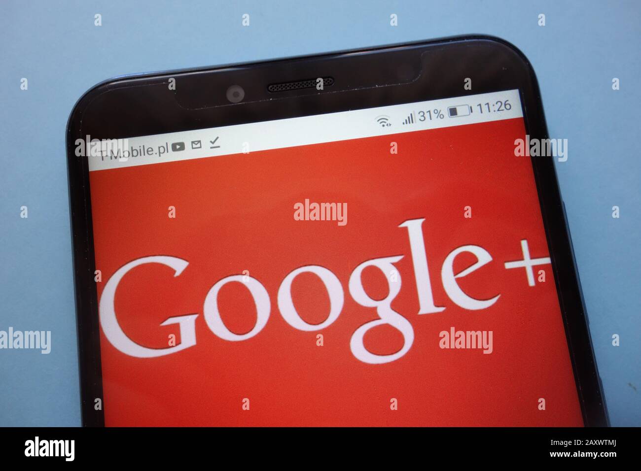Google Plus (Google+) logo displayed on smartphone Stock Photo