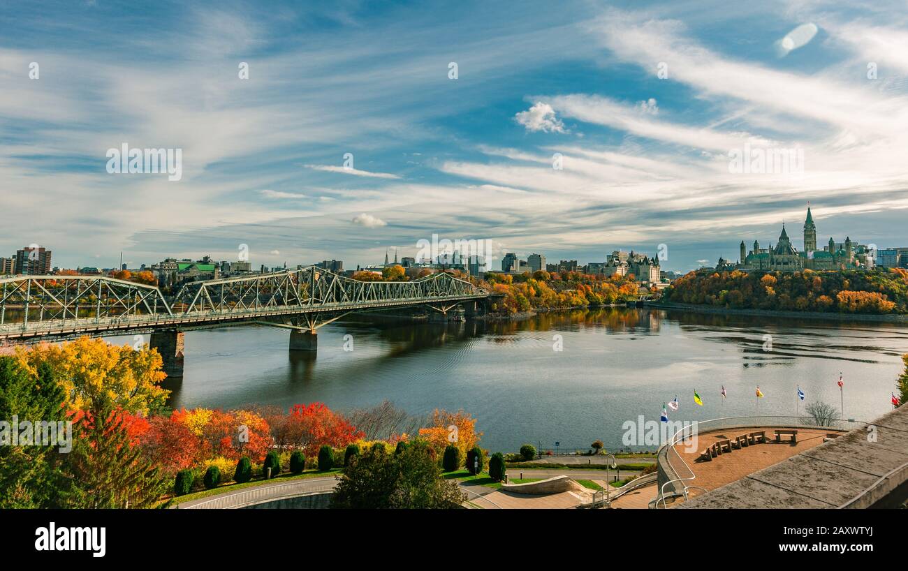 Ottawa View Skyline of Ottawa and Parliament from atop the Canadian museum of ...