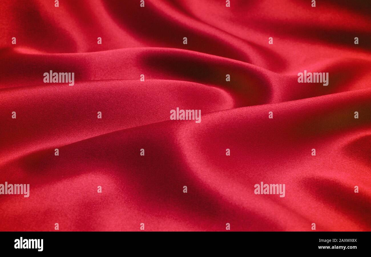 Red abstract cloth background, luxury satin fabric texture Stock Photo