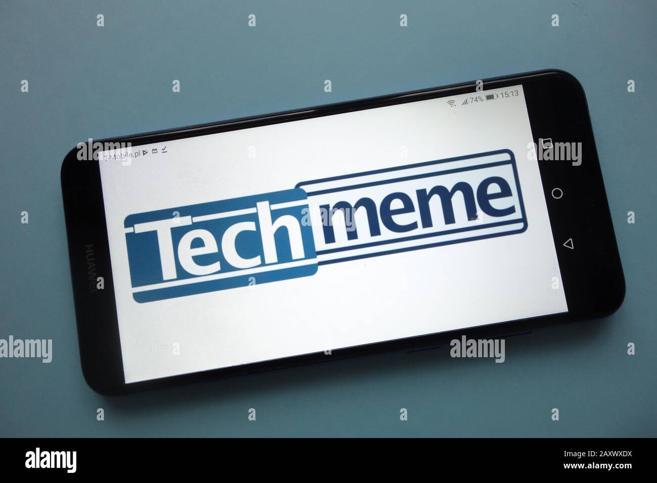 Techmeme logo displayed on smartphone Stock Photo