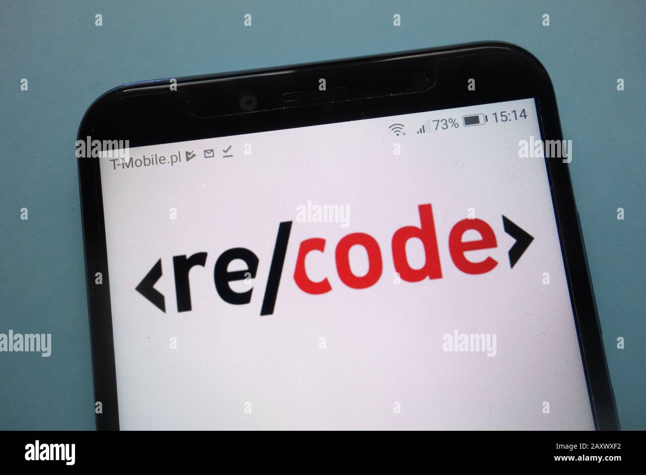 Recode logo displayed on smartphone Stock Photo