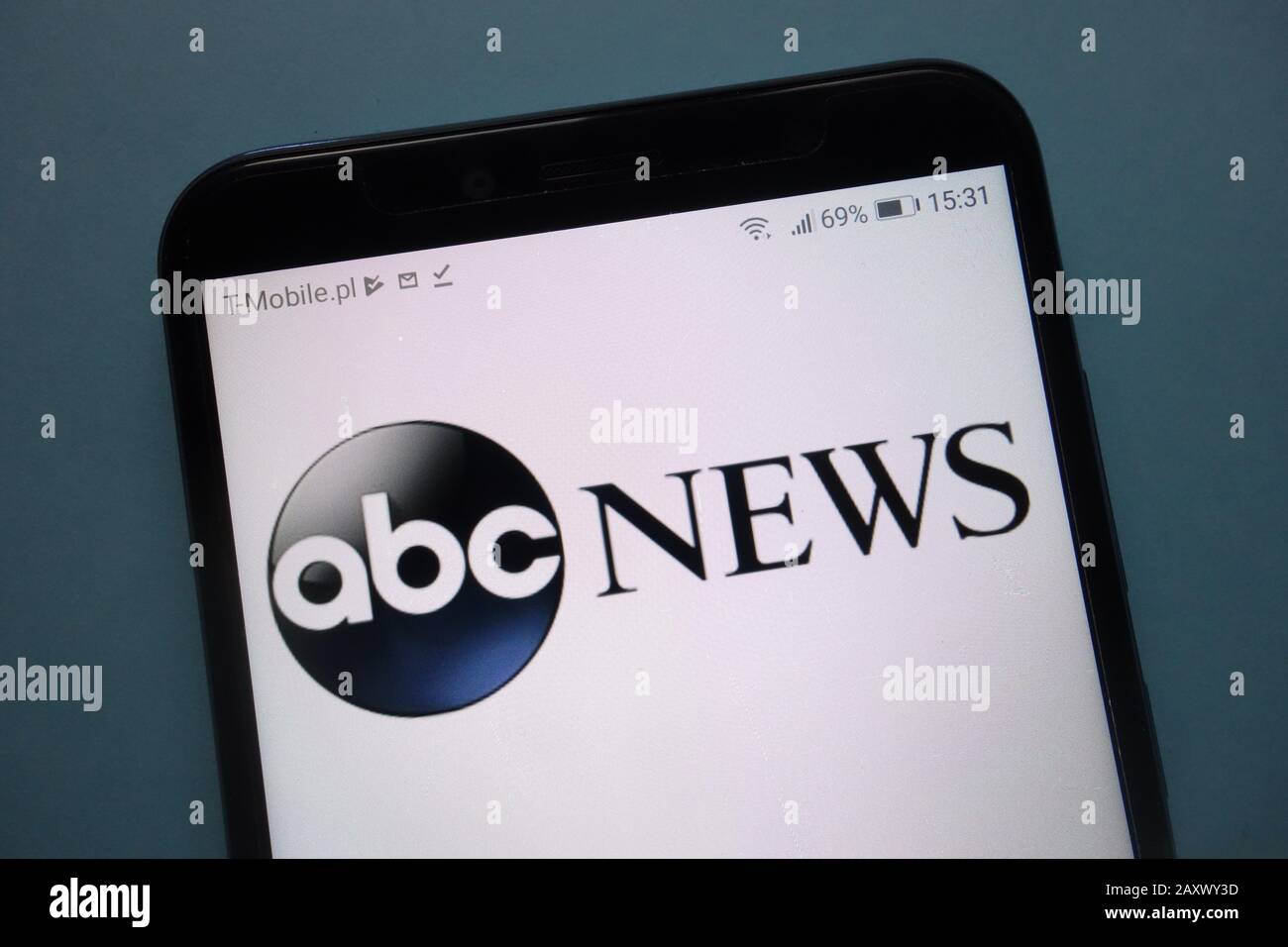 ABC News logo displayed on smartphone Stock Photo